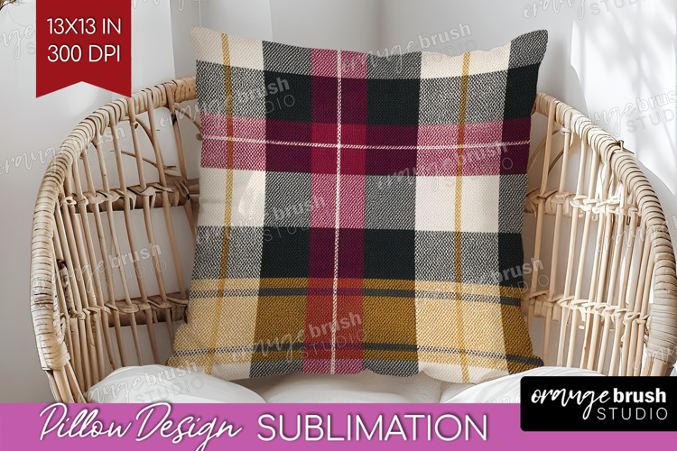 Tartan Plaid Pillow Sublimation - Tartan Pattern Pillow PNG