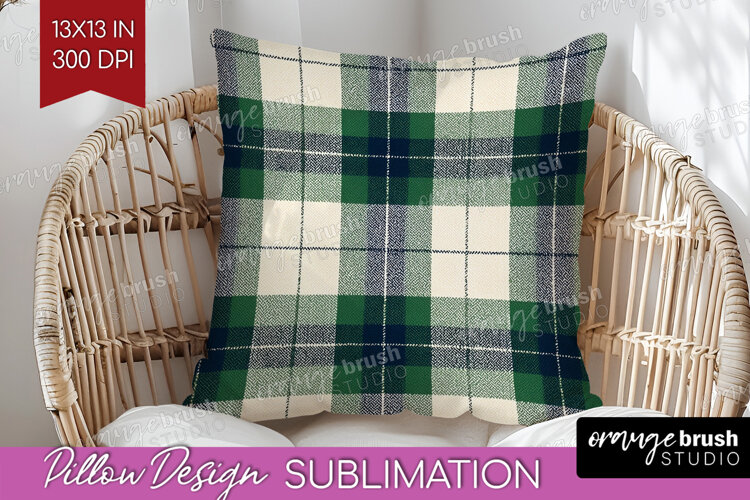 Tartan Plaid Pillow Sublimation - Tartan Pattern Pillow PNG example image 1