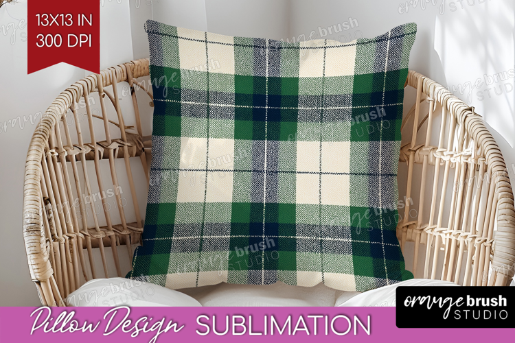 Tartan Plaid Pillow Sublimation - Tartan Pattern Pillow PNG