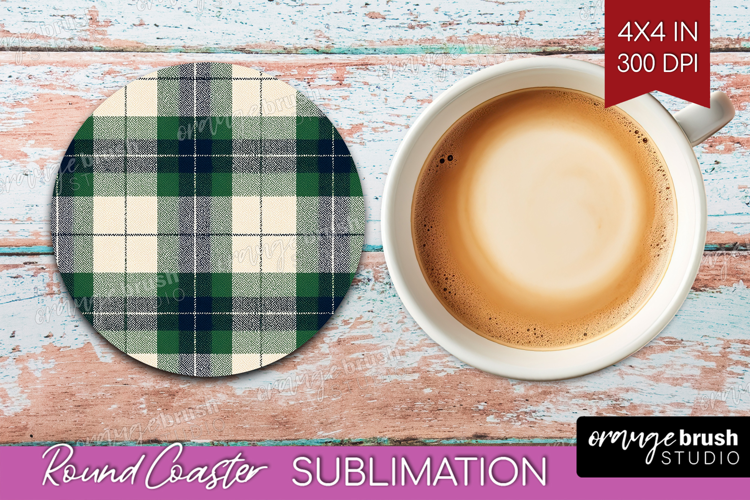 Tartan Plaid Round Coaster - Tartan Pattern Coaster PNG