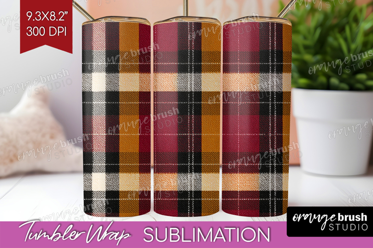Tartan Plaid Tumbler Wrap - Tartan Pattern Tumbler PNG