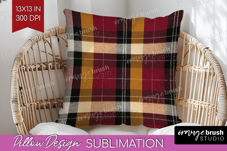 Tartan Plaid Pillow Sublimation - Tartan Pattern Pillow PNG