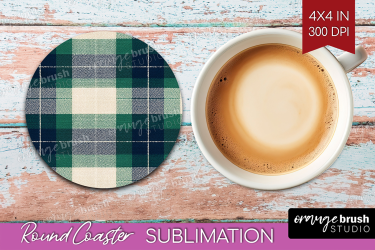 Tartan Plaid Round Coaster - Tartan Pattern Coaster PNG