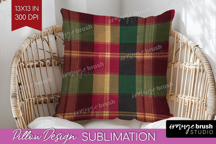 Tartan Plaid Pillow Sublimation - Tartan Pattern Pillow PNG