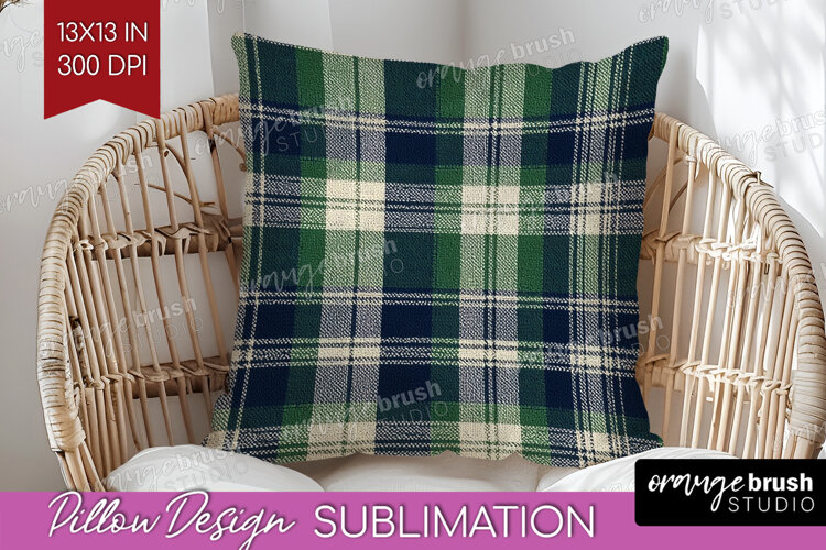 Tartan Plaid Pillow Sublimation - Tartan Pattern Pillow PNG example image 1
