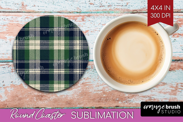 Tartan Plaid Round Coaster - Tartan Pattern Coaster PNG
