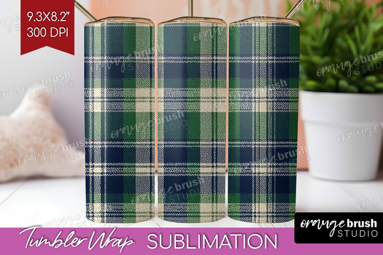 Tartan Plaid Tumbler Wrap - Tartan Pattern Tumbler PNG