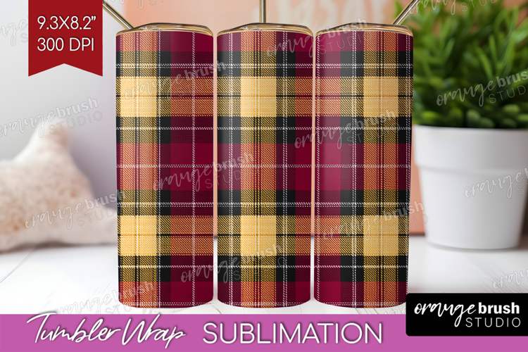 Tartan Plaid Tumbler Wrap - Tartan Pattern Tumbler PNG