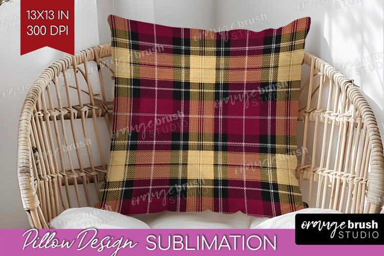 Tartan Plaid Pillow Sublimation - Tartan Pattern Pillow PNG example image 1