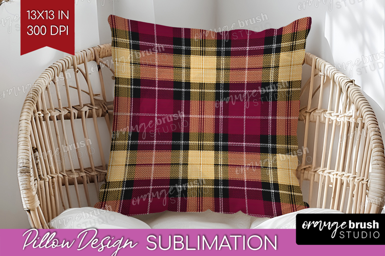 Tartan Plaid Pillow Sublimation - Tartan Pattern Pillow PNG