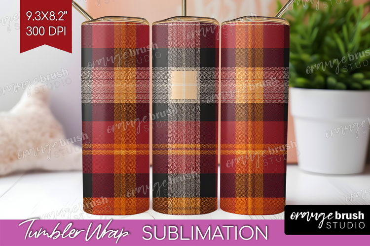 Tartan Plaid Tumbler Wrap - Tartan Pattern Tumbler PNG