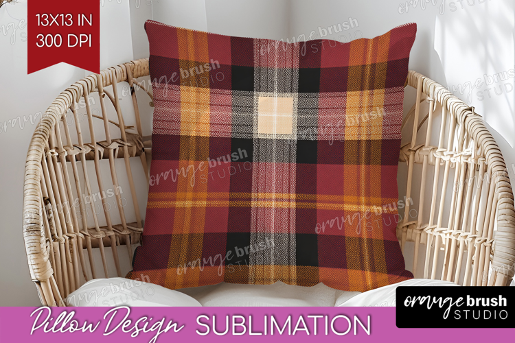 Tartan Plaid Pillow Sublimation - Tartan Pattern Pillow PNG