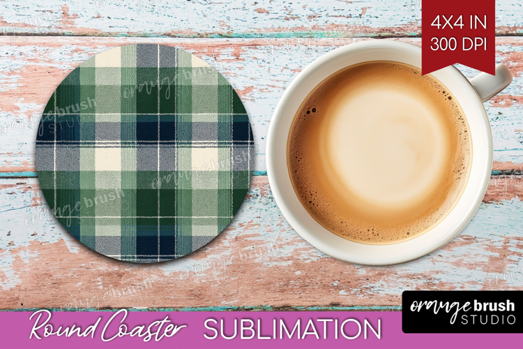 Tartan Plaid Round Coaster - Tartan Pattern Coaster PNG
