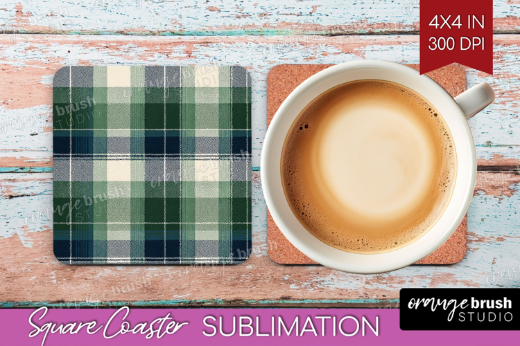 Tartan Plaid Square Coaster - Tartan Pattern Coaster PNG