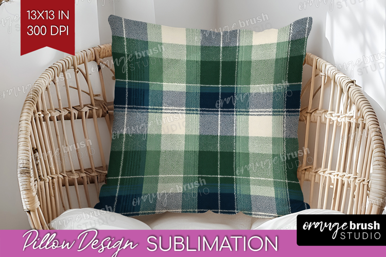 Tartan Plaid Pillow Sublimation - Tartan Pattern Pillow PNG
