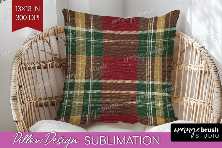 Tartan Plaid Pillow Sublimation - Tartan Pattern Pillow PNG