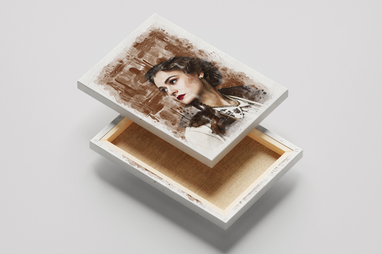 Vintage Digital Watercolor Portrait