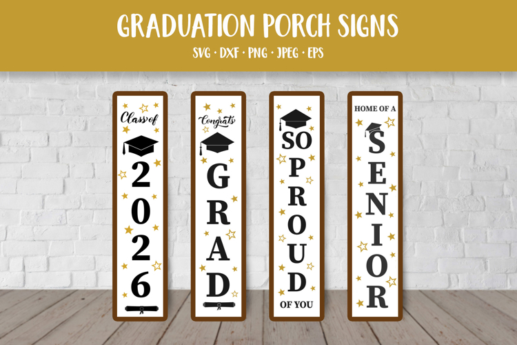 Graduation Porch Sign Bundle SVG. Class of 2026 Porch Signs