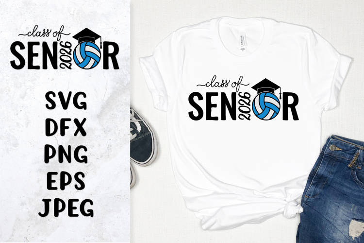 Volleyball senior 2026 SVG. Graduation Class of 2026