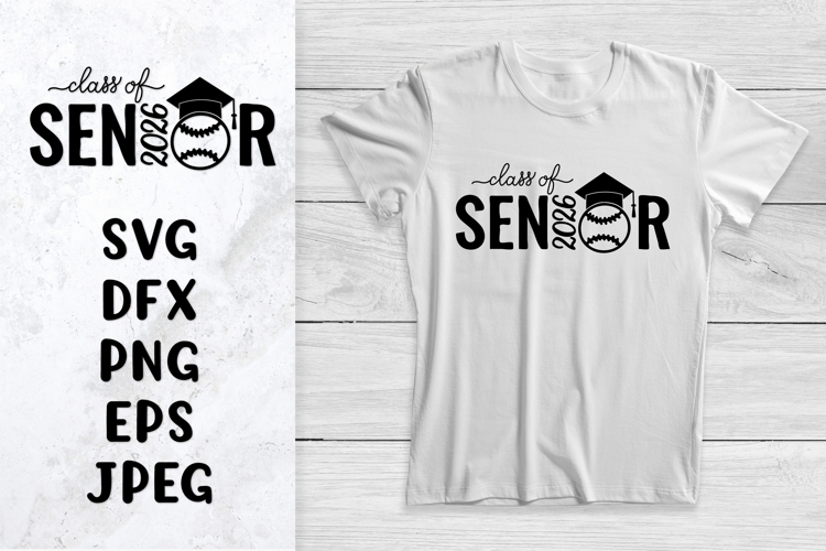 Baseball senior 2026 SVG. Graduation shirt design