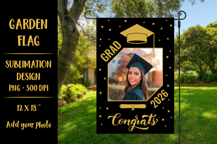 Graduation Class of 2026 Garden flag sublimation design 04
