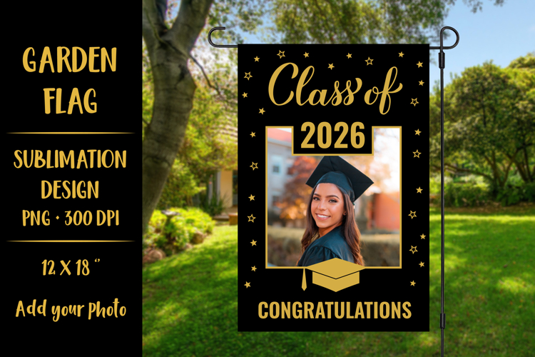 Graduation Class of 2026 Garden flag sublimation design 05