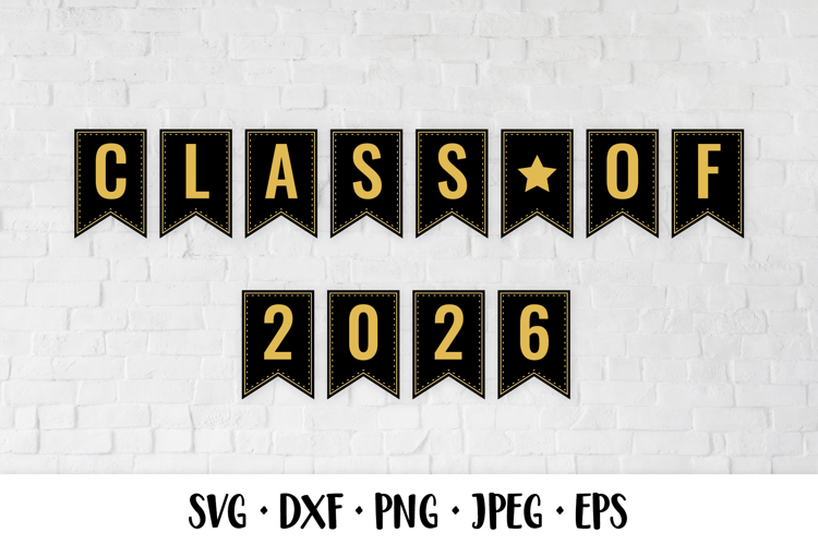 Class of 2026 SVG. Garland of flags for graduation ceremony