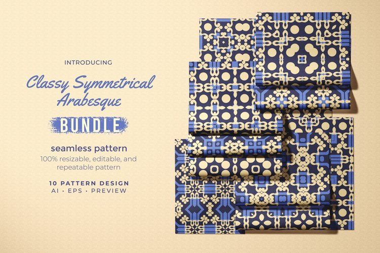 Classy Symmetrical Arabesque - Seamless Pattern example image 1