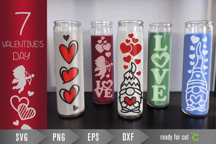 Dollar Tree valentine Candle SVG Bundle, valentines decor