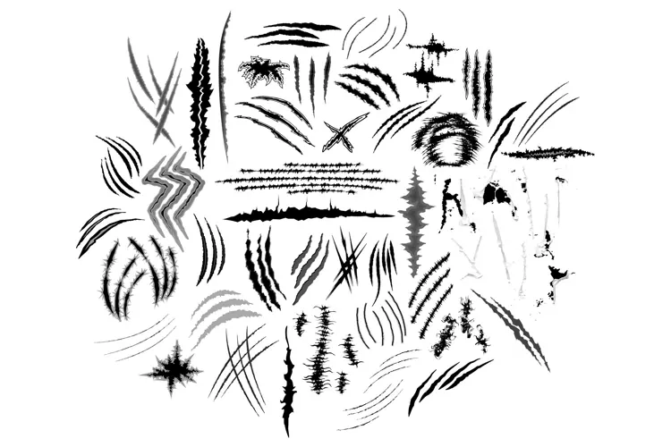 Claw Marks - 50 Grunge Scratch Elements
