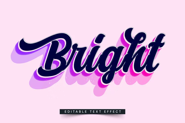 Editable Text Effect for Illustrator. Vector Graphic styles