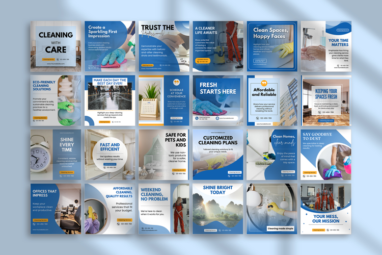 Cleaning Business Instagram Templates For Cleaning Marketing