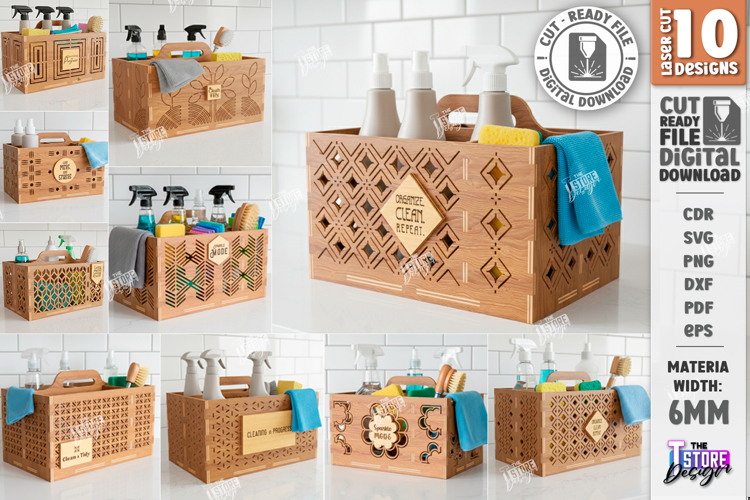 Cleaning Caddy Organizers Laser Cut Bundle | Storage Boxes