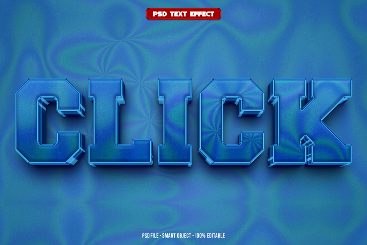 Click 3D editable text effect