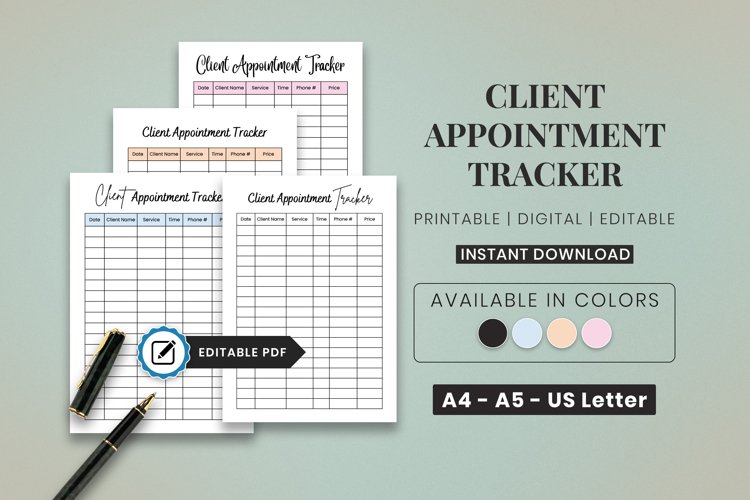 Editable Client Appointment Tracker | Business Appointment