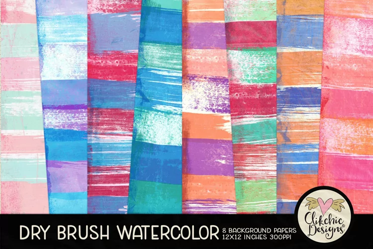 Watercolor Scrapbook Papers Dry Brush Watercolor Backgrounds