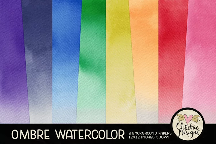 Watercolor Background Textures - Ombre Watercolor Papers
