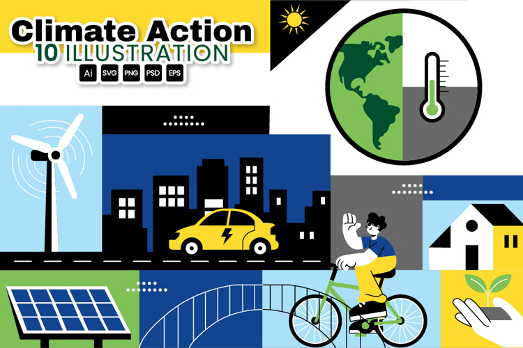 10 Climate Action Illustration
