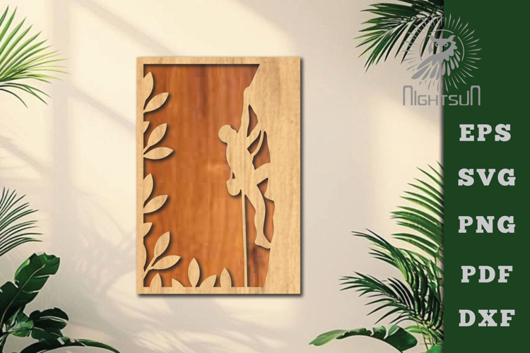 Climb Lasercut Wall Decor SVG