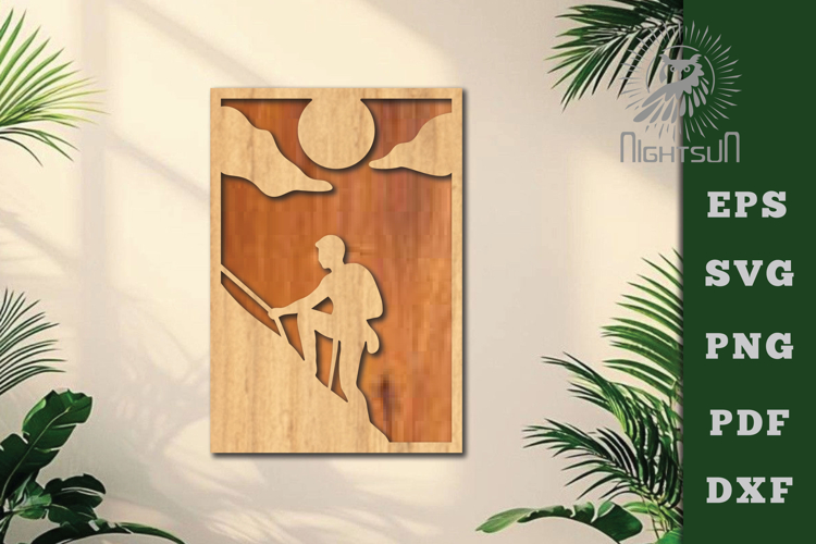 Climb Lasercut Wall Decor SVG