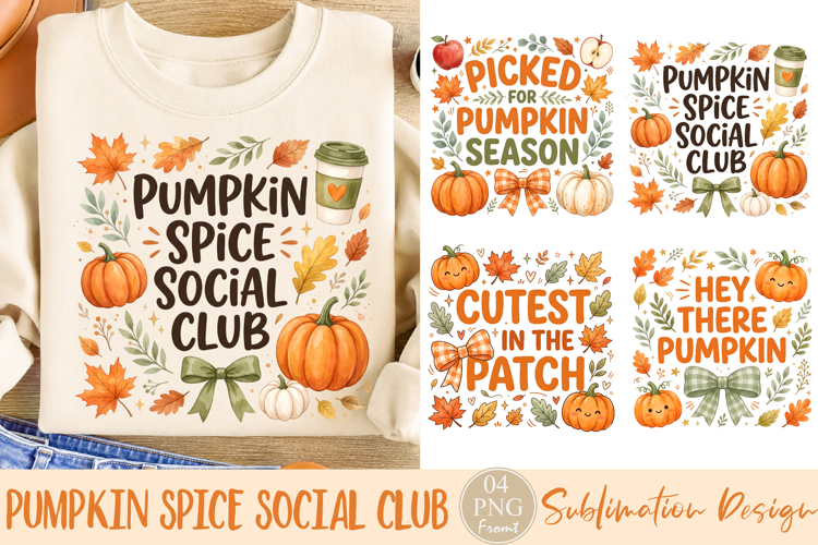 Pumpkin Spice Social Club Sublimation PNG