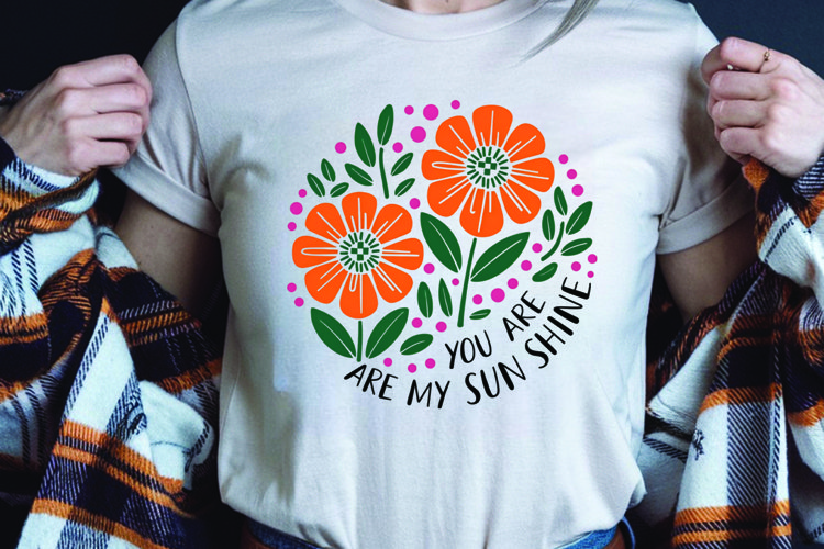 Positive saying quote with flower t-shirt sublimation png example image 1