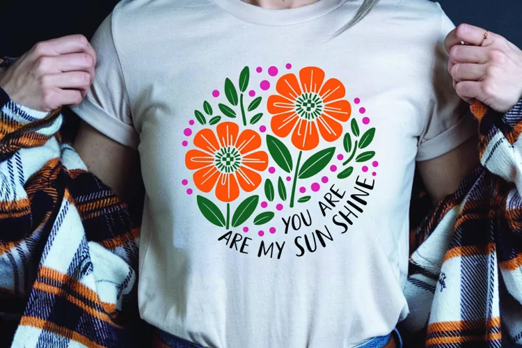 Positive saying quote with flower t-shirt sublimation png