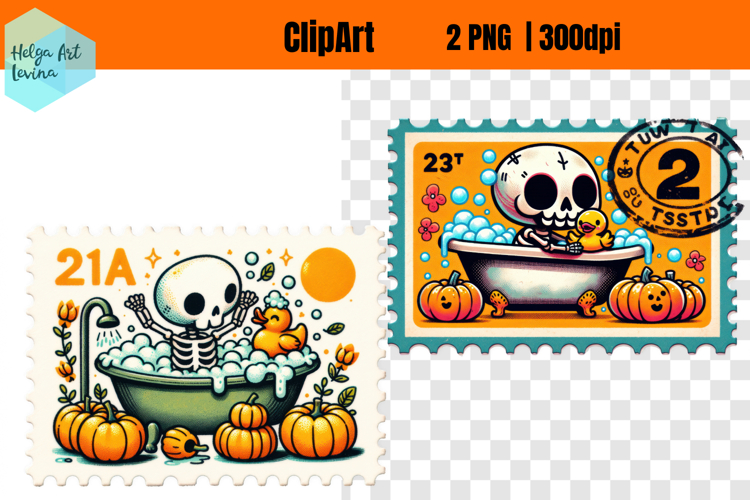 ClipArt | Cute Halloween postage stamp