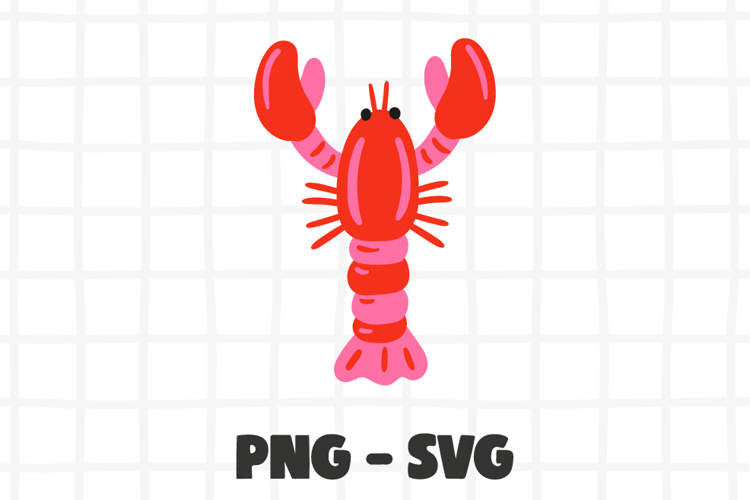 Cute Lobster SVG PNG Clipart.