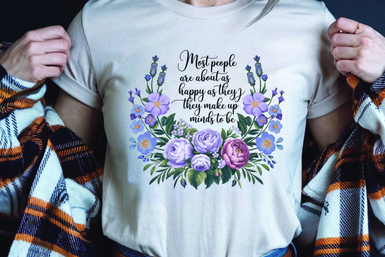 Positive saying quote with flower t-shirt sublimation png example image 1