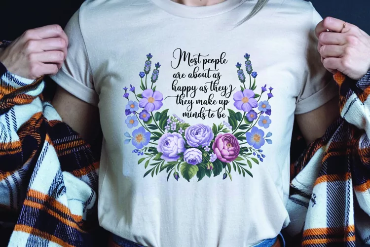 Positive saying quote with flower t-shirt sublimation png