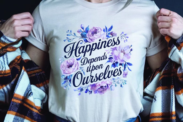 Positive saying quote with flower t-shirt sublimation png