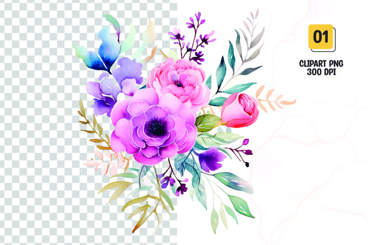 Watercolor Flower Png Image 14