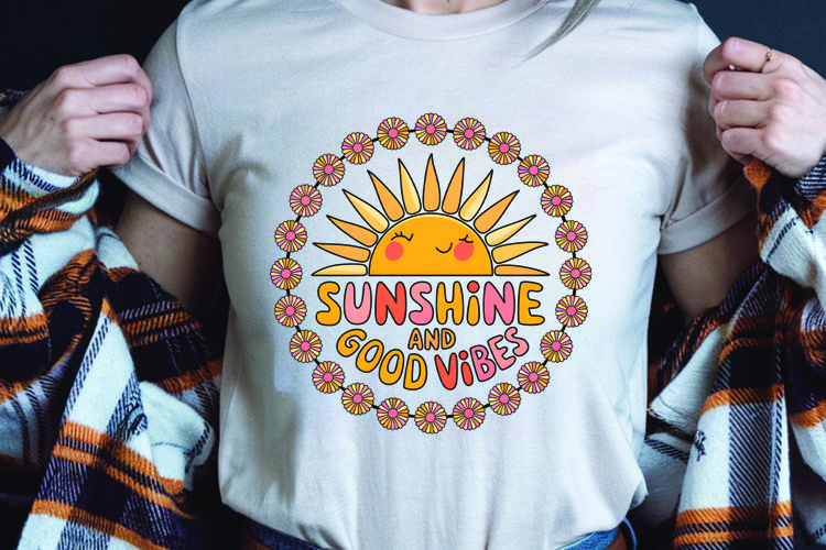 Positive saying quote with flower t-shirt sublimation png